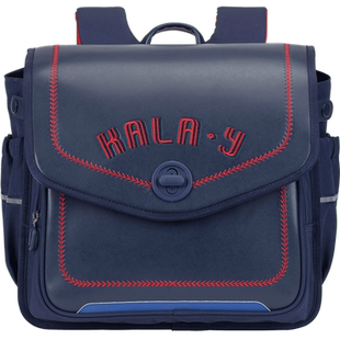 卡拉羊新款小学生横款年级书包男女生减负护脊双肩包潮轻便CX2032