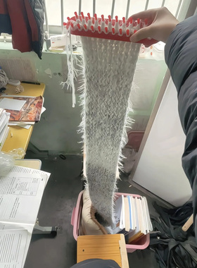 冬季保暖手工diy渐变长毛混线灰羽围巾闺蜜情侣款编织材料专用