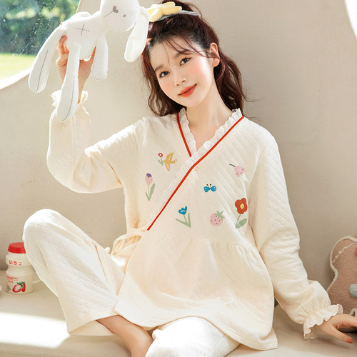 月子服空气棉春秋冬孕妇哺乳衣