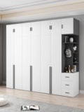 Светлый роскошный минималистский гардероб с боковым шкафом дома спальня шкаф современный минималистский шесть дверных шкафов для хранения хранения