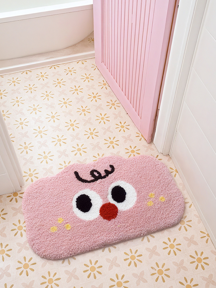采购产品浴室吸水地垫，可爱防滑地垫，家用植绒地毯，新型浴室门