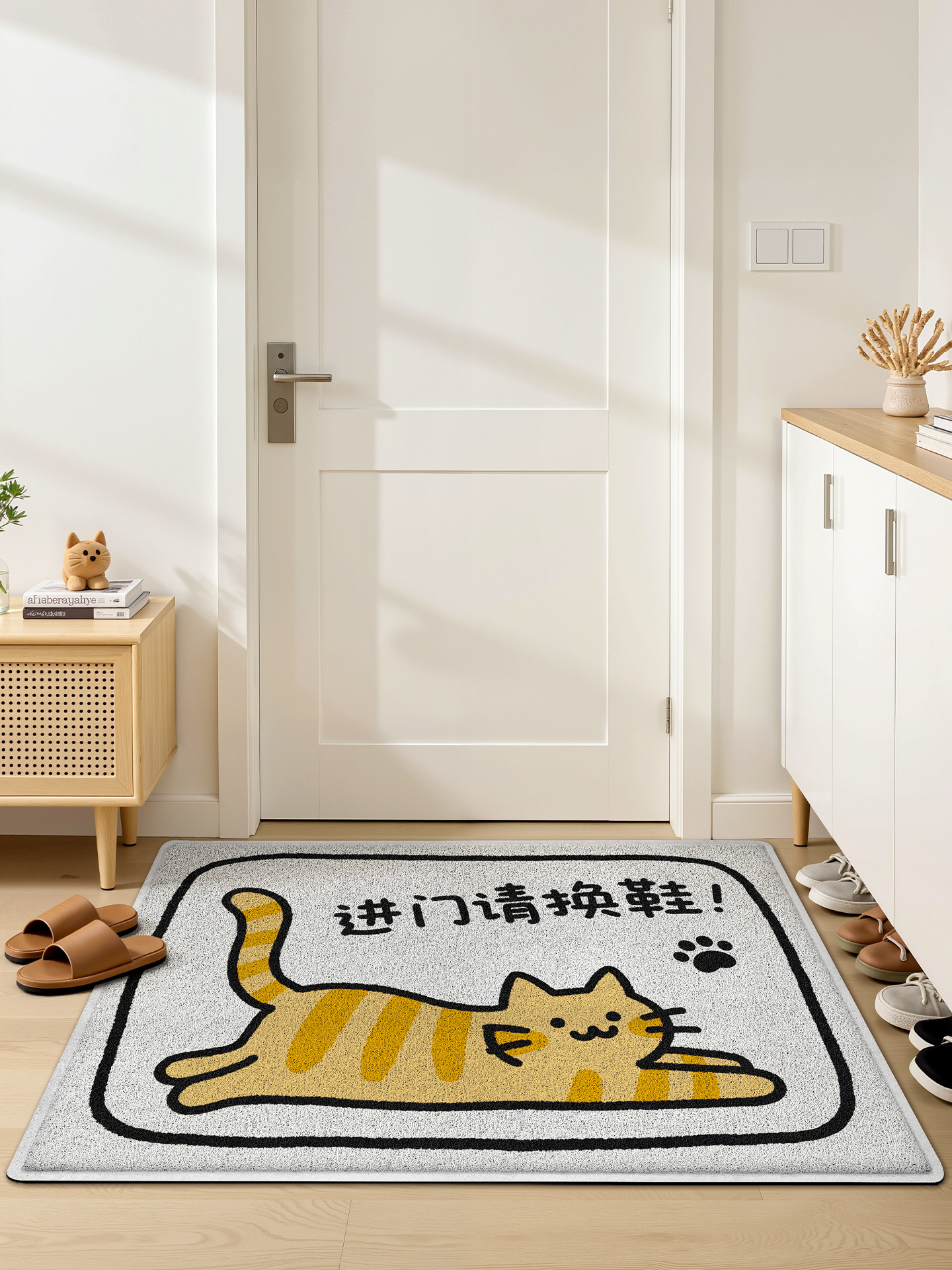 入户门地垫可爱搞怪玄关免洗踩脚垫家用耐磨除尘地毯丝圈进门垫子