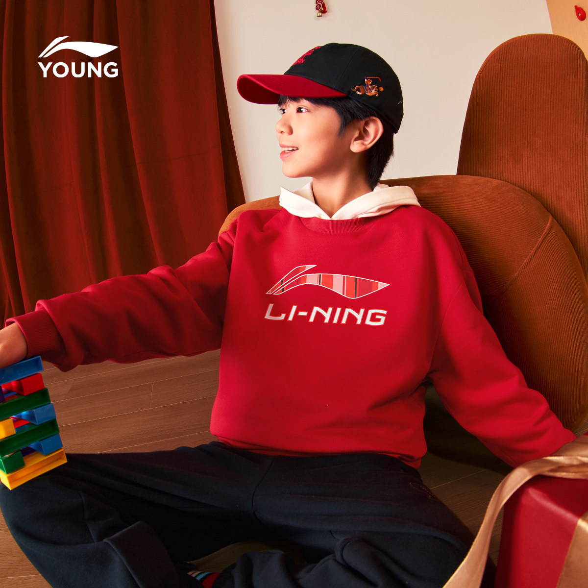 李宁儿童卫衣2026马年新款男大童装潮牌宽松青少年春节拜年运动服,童装/婴儿装/亲子装,卫衣/绒衫,淘宝优惠券,粉丝福利购,淘宝优惠卷