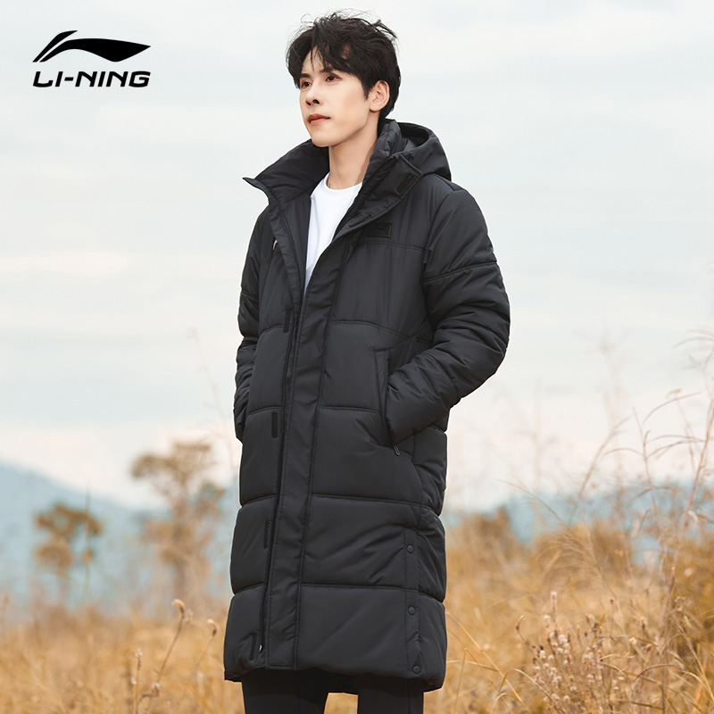 李宁长款棉服青少年棉衣运动外套