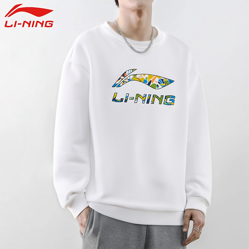 李宁卫衣男休闲透气宽松运动服