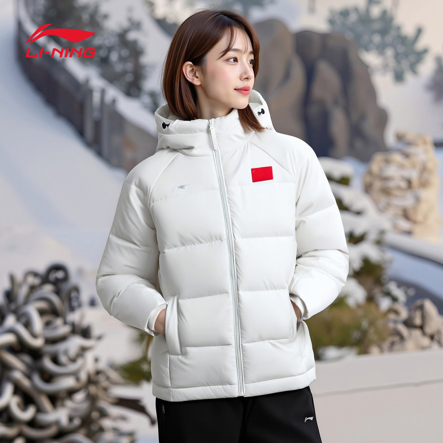 李宁火锅羽绒服女士2026冬季新款加厚保暖防泼水户外女款运动外套