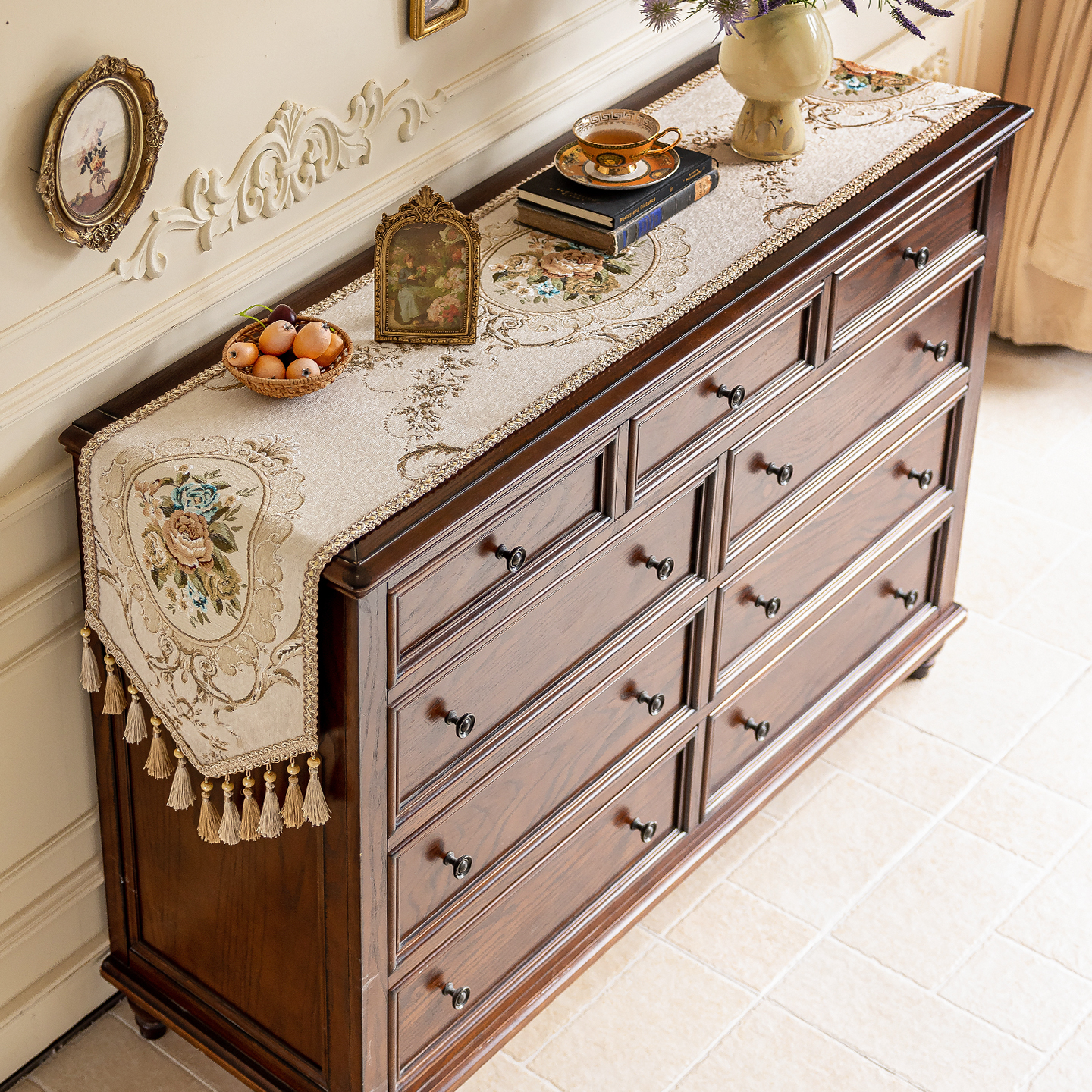轻奢美式桌旗斗柜盖布2025新款