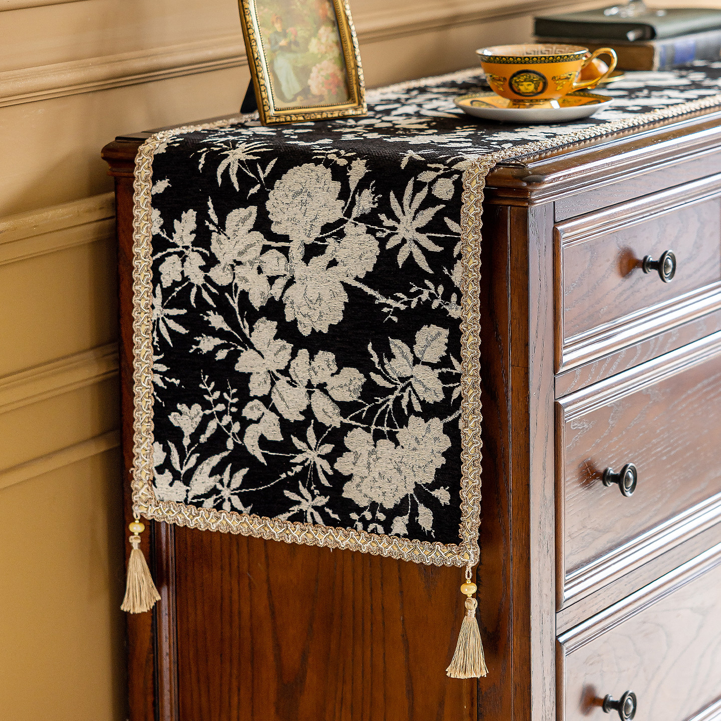 高端美式桌旗轻奢电视柜斗柜盖布