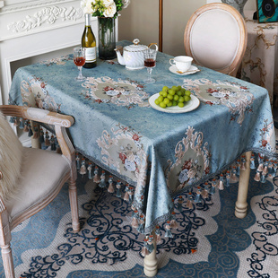 欧式高端奢华长方形餐桌桌布轻奢高级感布艺家用茶几桌布2023新款