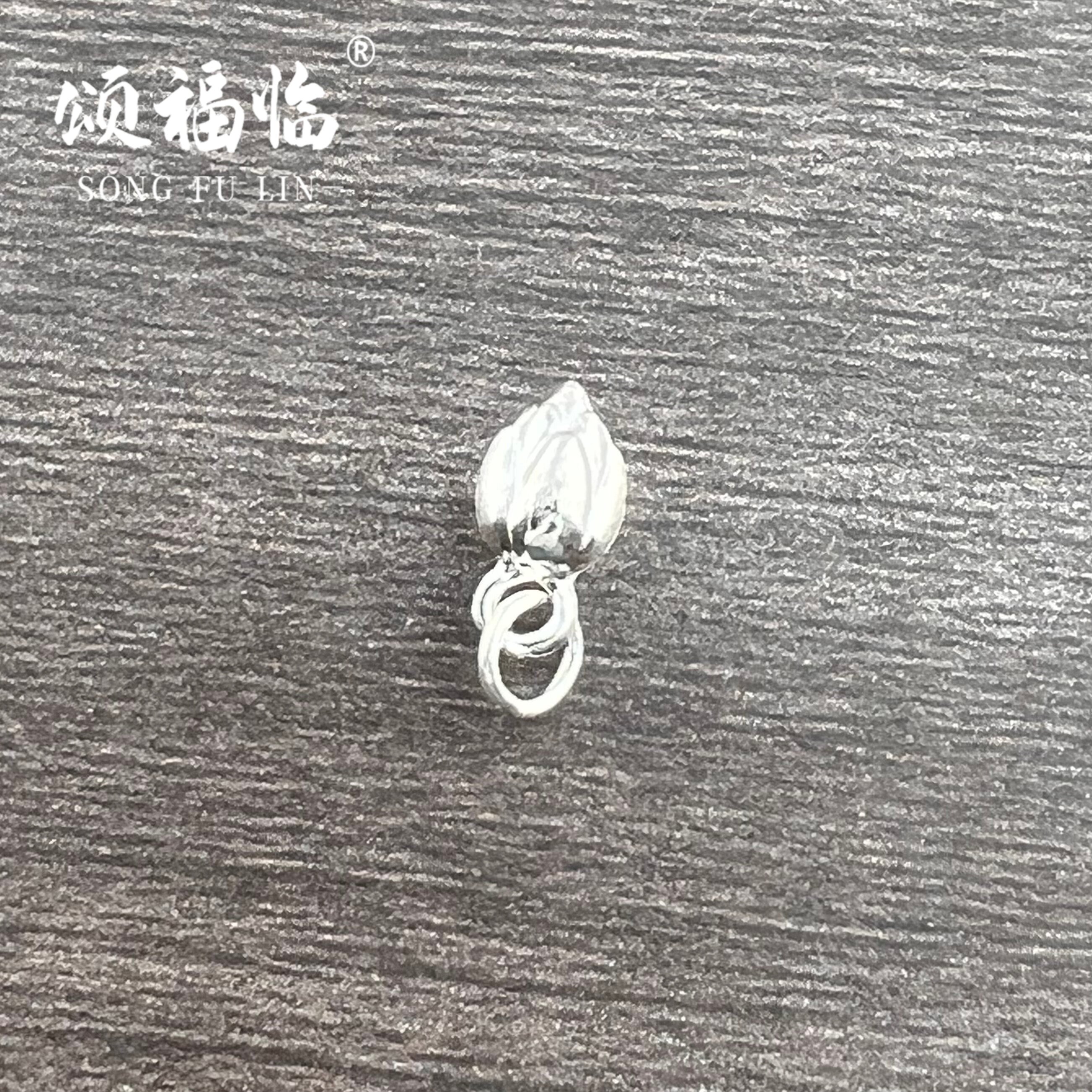 足银999DIY配件3D工艺素银莲蓬莲花吊坠文玩手工编织手串手链项链