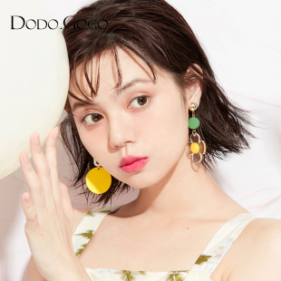 花朵耳坠小众耳饰脸大适合 DODOGOGO设计感耳环女适合春天 耳夹