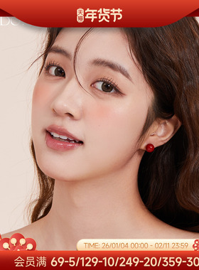 DODOGOGO红色珍珠耳环女2026新年适合冬天气质耳钉巨好看漂亮耳饰