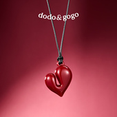DODOGOGO红色爱心项链女款 高级毛衣链吊坠锁骨链颈链 配饰秋冬长款