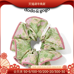 DODOGOGO碎花大肠发圈女丸子头夏季 发饰 头绳绿色皮筋韩系2025新款