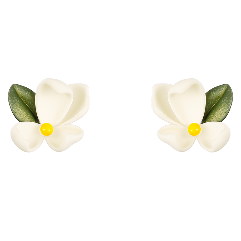 DODOGOGO栀子花朵耳环女适合夏天的耳钉甜美法式耳钉2025新款耳饰