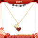 DODOGOGO双面爱心项链女款 吊坠秋冬毛衣链新款 颈链轻奢小众锁骨链