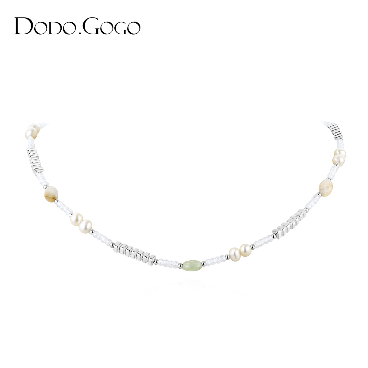 DODOGOGO水晶珍珠项链女2024年新款高级感配饰颈链气质轻奢锁骨链-封面