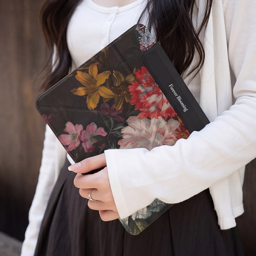 复古繁花适用ipad11保护壳油画ipadair7/6女款mini7防摔ipadair8好看ipadpro保护套磁吸黑色10.2寸花卉2026款