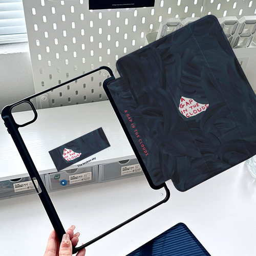 适用苹果air6平板ipad10保护套2024pro11带笔槽11代air7旋转ipad9亚克力2025三折防弯壳全包黑matepadpro12.2