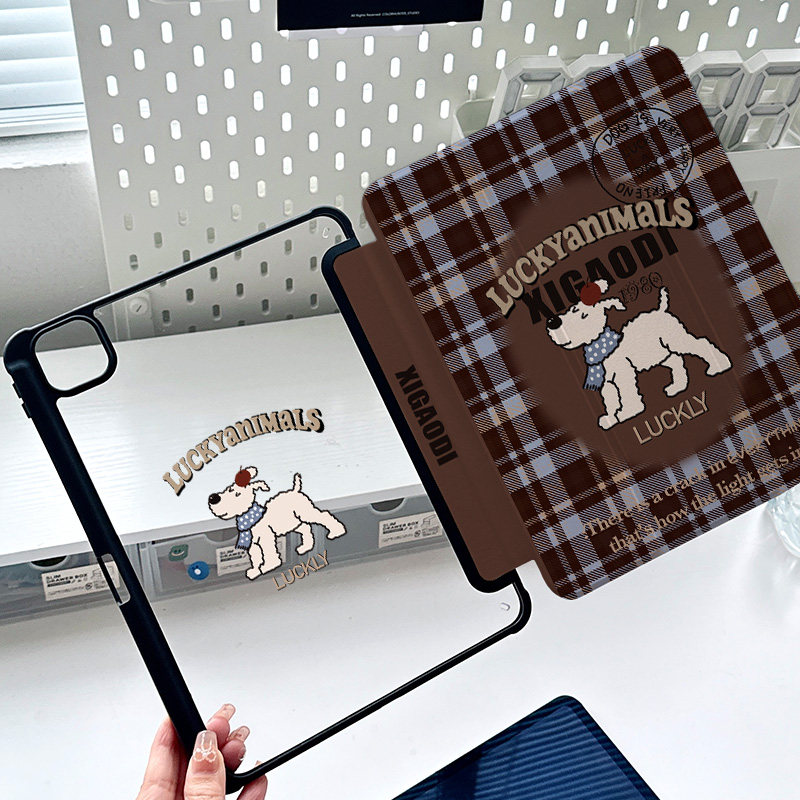 卡通狗ipadair5保护壳2024款pro11寸mini7新适用苹果平板ipad10轻薄亚克力air6带笔槽Y折防弯19防摔air12旋转,3C数码配件,平板电脑保护套/壳,淘宝优惠券,粉丝福利购,淘宝优惠卷