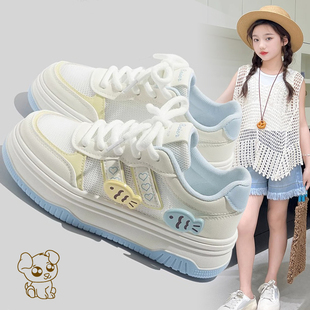 女孩网鞋 小白鞋 运动鞋 女童板鞋 儿童鞋 夏季 大童网面春鞋 子 2026新款