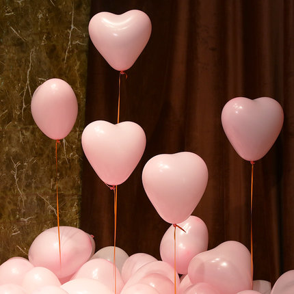 七夕情人节告白心形爱心气球装饰粉色商场珠宝店活动氛围场景布置