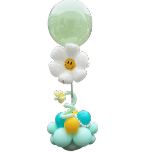 开学笑脸太阳花气球立柱装饰幼儿园学校商场教室场景布置门口路引