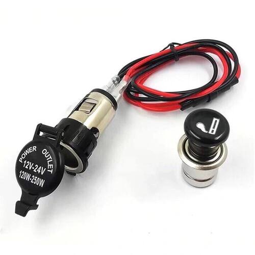 12V24V通用汽车机车载点烟器总成电源插座底母座改装可点火取电