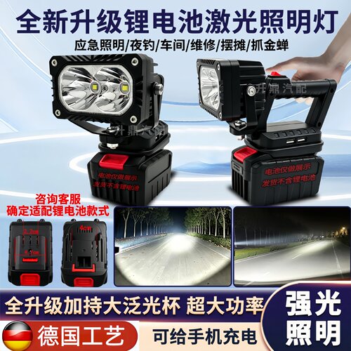 超亮强光锂电池照明灯铝壳适用于