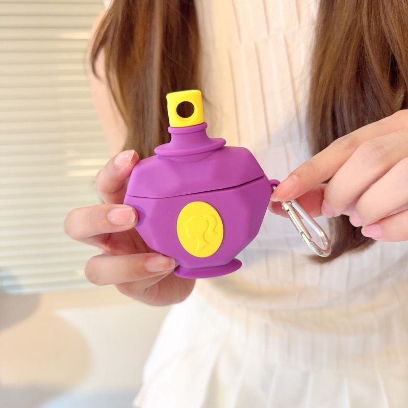童话芭比香水瓶耳机壳适用苹果Airpods3/4代耳机盒蓝牙真无线airpodspro二代保护套ipods1/2/3代立体硅胶软壳