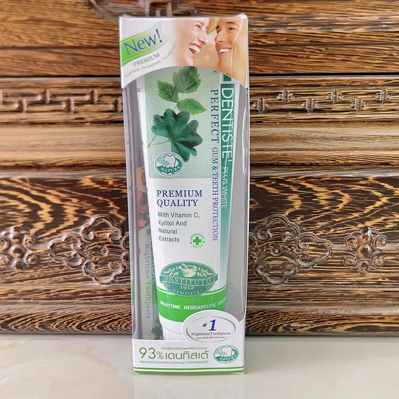 泰国原装dentiste牙膏丹师特夜用男女防口臭口气清新草本100g