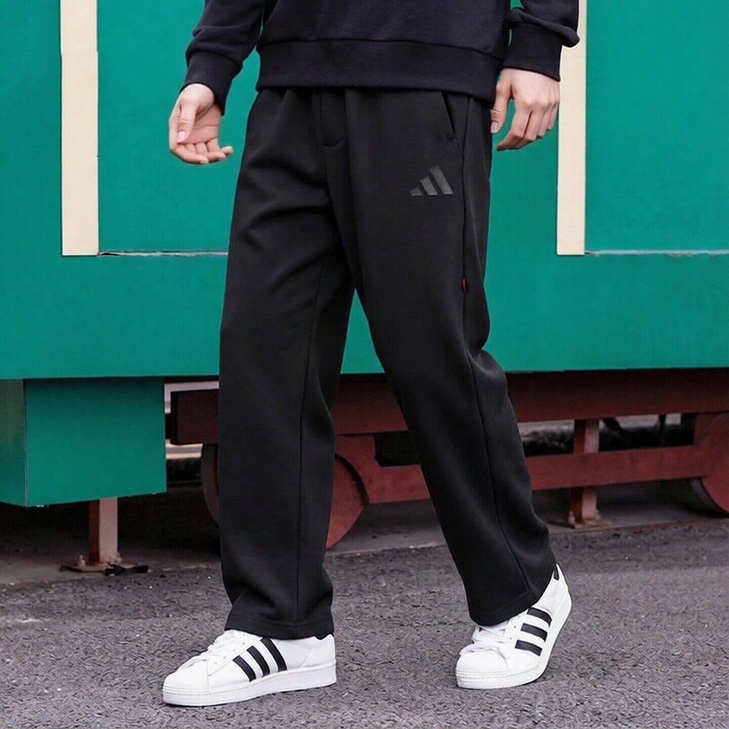 阿迪达斯正品运动长裤男士新款宽松直筒简约百搭卫裤休闲裤子男裤