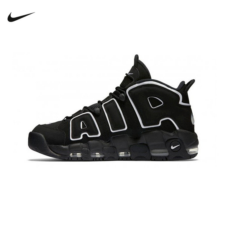 Nike耐克女鞋大AIR More Uptempo黑白色中帮复古篮球鞋415082-002