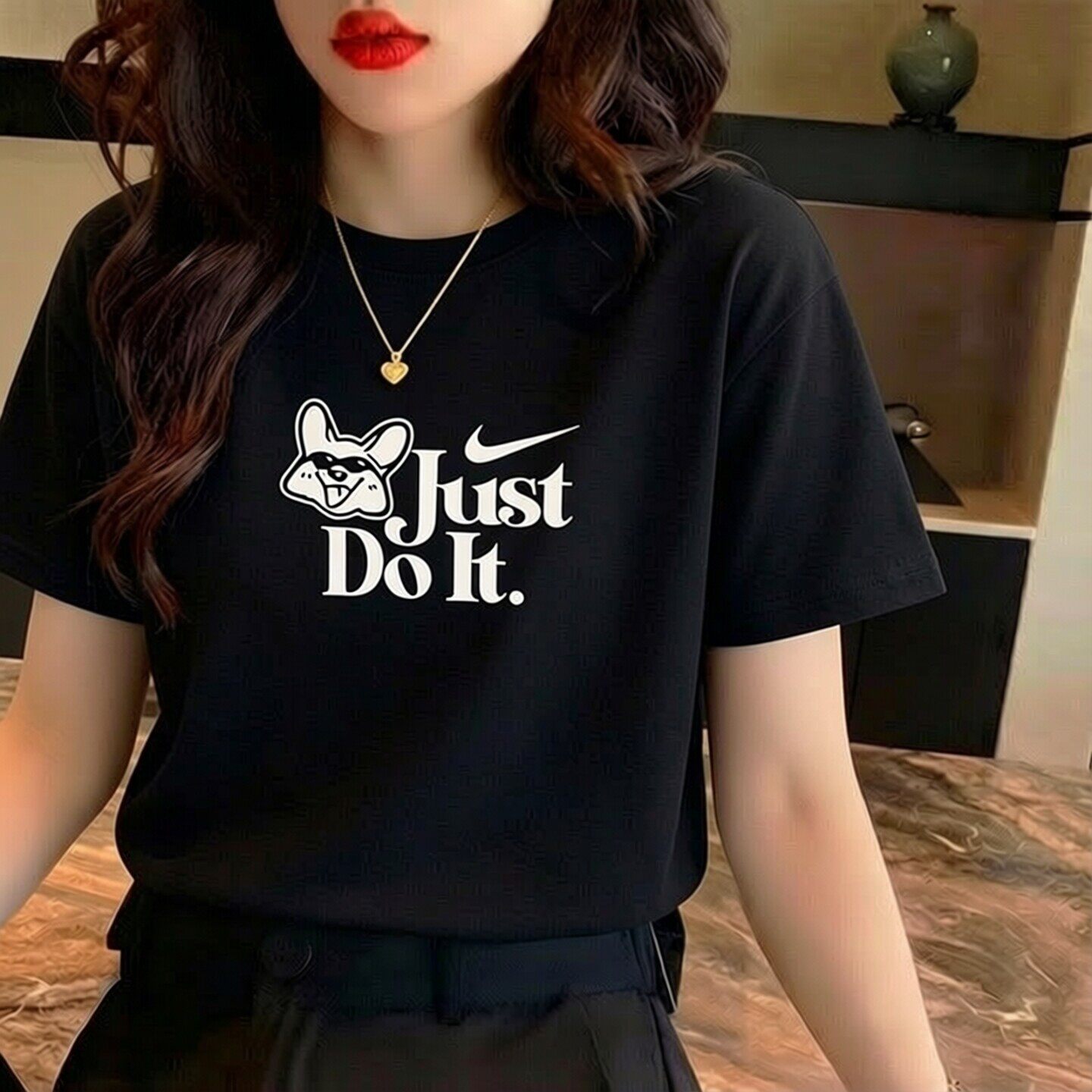 Nike耐克正品修身T恤女士黑色短袖新款健身运动上衣透气休闲半袖