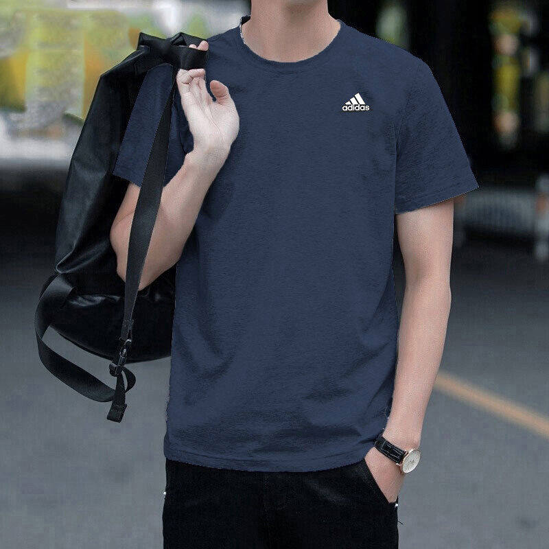 Adidas蓝色短袖男2025夏