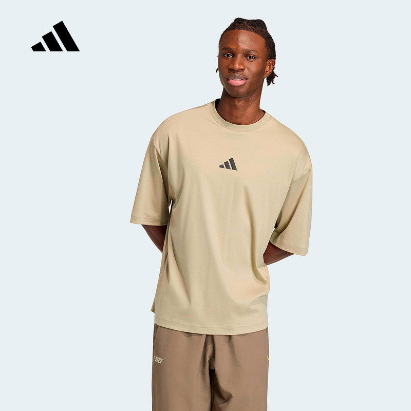 adidas阿迪达斯宽松休闲圆领半袖简约透气2026夏男短袖T恤 KC1053