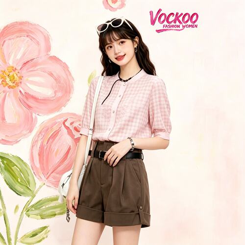 商场同款26春Vockoo少女蝴蝶提花肌理圆领针织开衫上衣女3K1YE51A