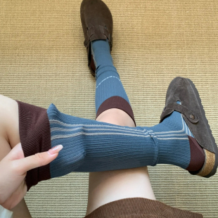 小腿袜子女韩系ins风袜子长筒袜运动骑行袜子miu系长袜勃肯鞋 袜子