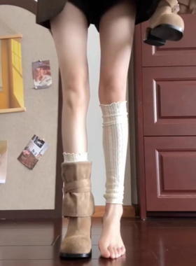 蕾丝袜套女春秋堆堆袜白色小腿袜搭配靴子显瘦腿套芭蕾风袜子长袜