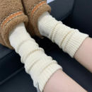 白色小腿袜子冬季加绒加厚堆堆袜秋冬配雪地靴春秋长筒袜冬天长袜