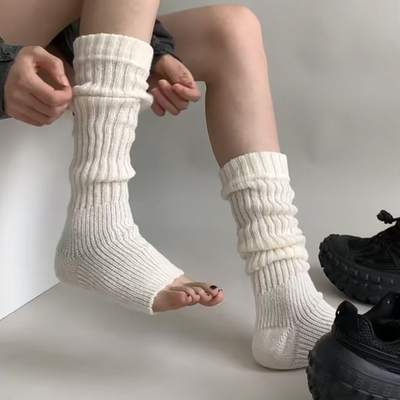 踩脚袜套堆堆袜女秋白色小腿袜芭