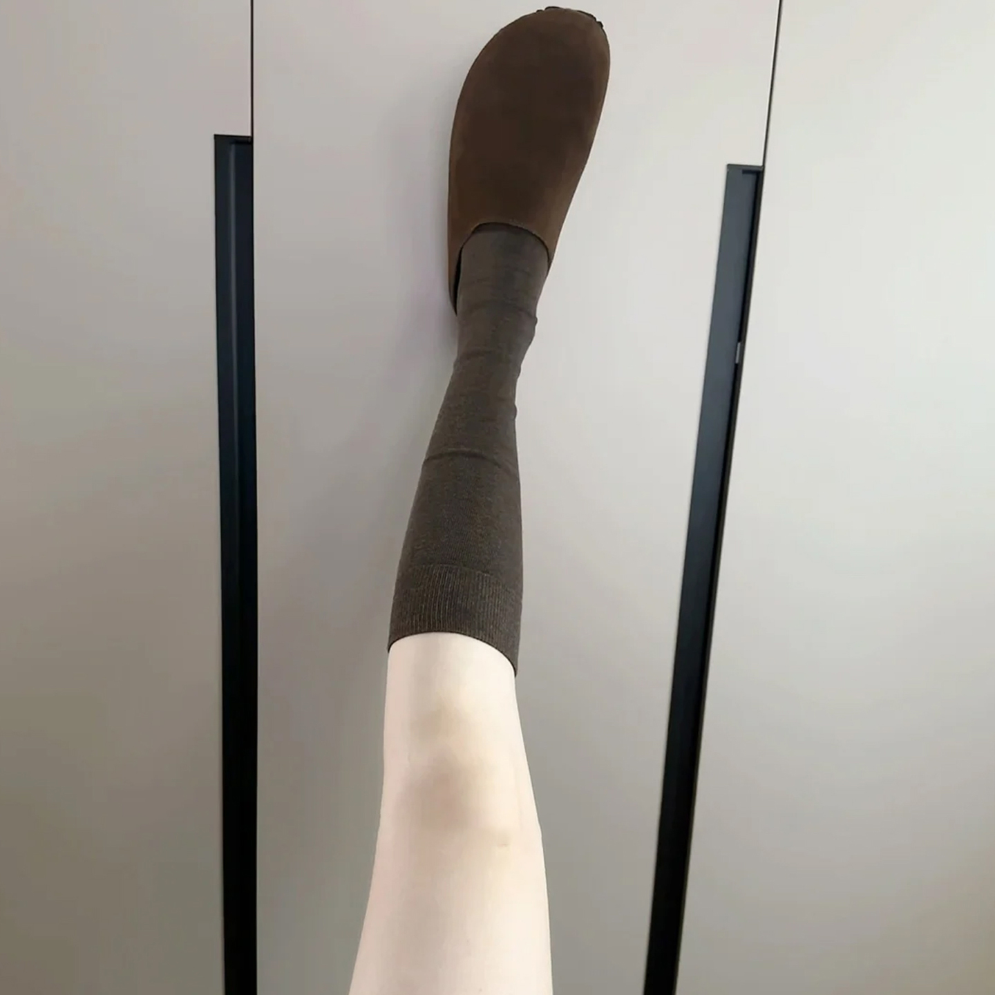 咖色小腿袜子女款秋堆堆袜子miu