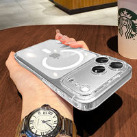【 Anti-drop Magnetic Airbag 】 Platinx is suitable for Apple 18promax phone cases. New iphone17pro transparent 16 women 15 with a high-end feel 13 all-inclusive lens 14 super popular Magsafe case thumbnail 6