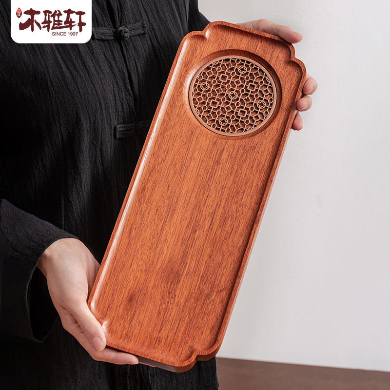 新中式花梨木茶盘2024新款家用壶承干泡台高端实木小型一人茶托盘