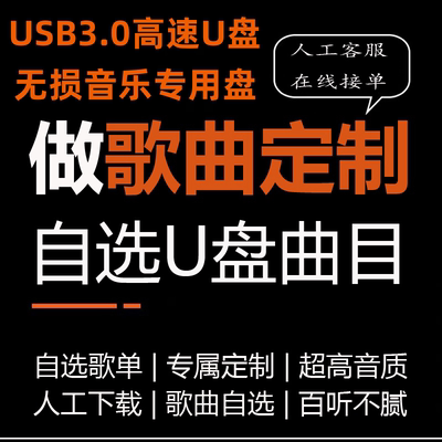 车载U盘歌曲定制无损音质MP3新款抖音DJ自选汽车WAV定做音乐FALC