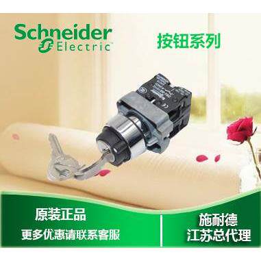 非实价议价议价议价Schneider 22mm金属钥匙开关 XB2BG03C 3段自