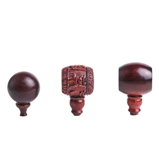 忠实小叶紫檀三通佛头佛塔藏式 圆珠三通DIY散珠木质手串佛珠配饰