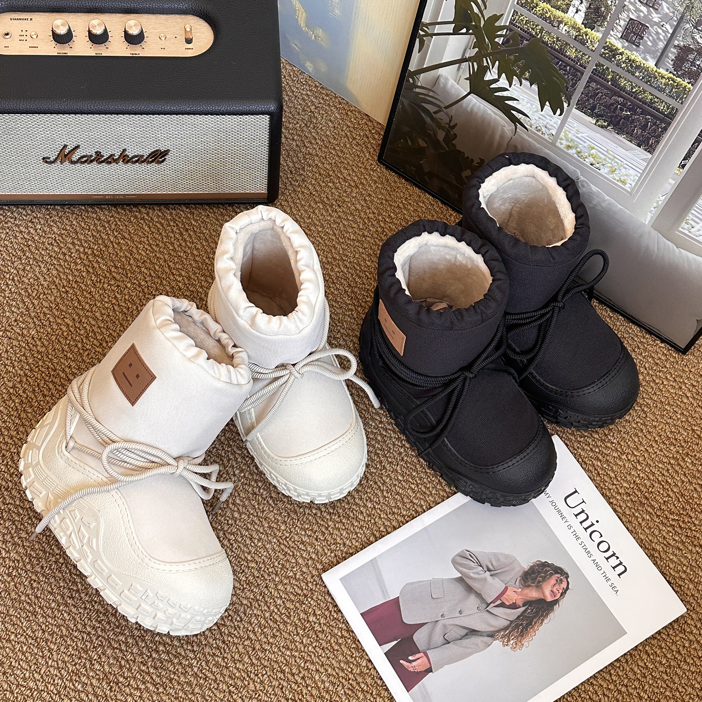 轮胎底小众雪地靴女加厚保暖增高设计棉靴胖嘟嘟靴子,女鞋,时尚雪地靴,淘宝优惠券,粉丝福利购,淘宝优惠卷