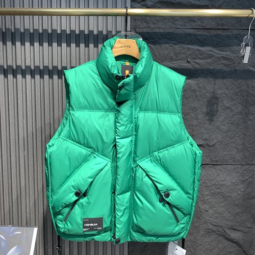 2025冬季新款男士休闲立领羽绒马甲宽松时尚工装外套轻薄款羽绒服