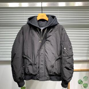 冬季新款潮流假两件连帽羽绒服男宽松休闲加厚保暖简约百搭外套